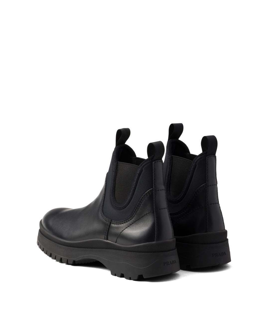 PRADA Черные кожаные высокие ботинки, фото 5