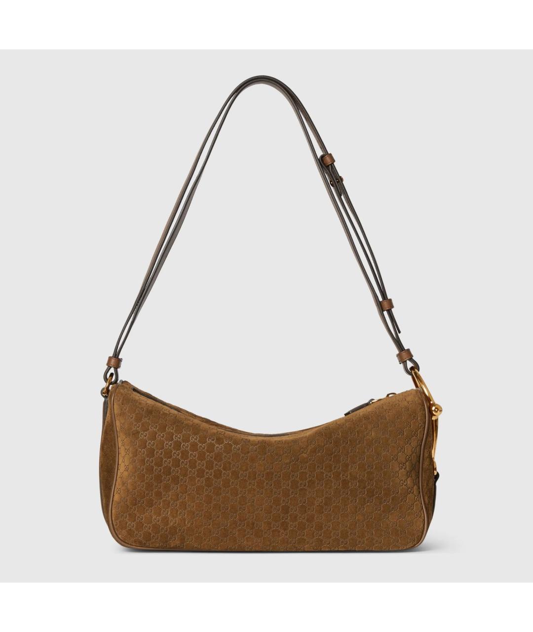 GUCCI Коричневая кожаная сумка через плечо, фото 5