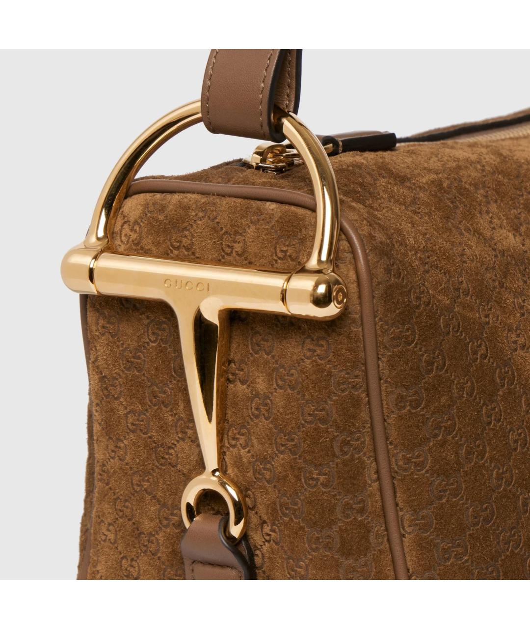 GUCCI Коричневая кожаная сумка через плечо, фото 3