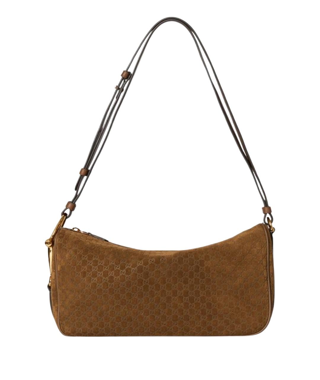 GUCCI Коричневая кожаная сумка через плечо, фото 1
