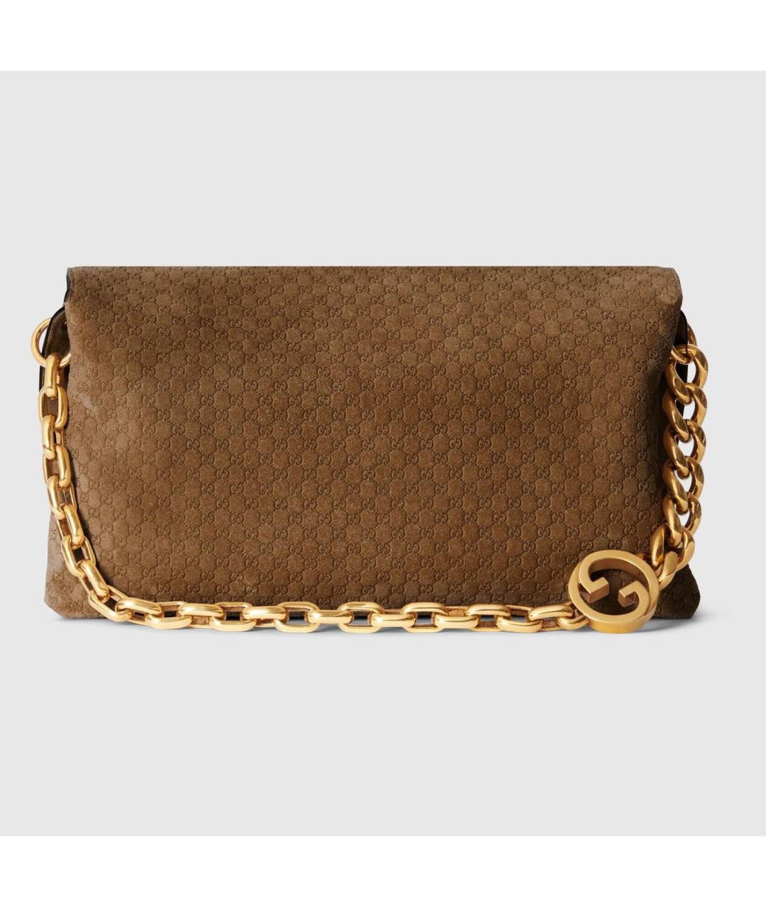 GUCCI Коричневая кожаная сумка с короткими ручками, фото 5