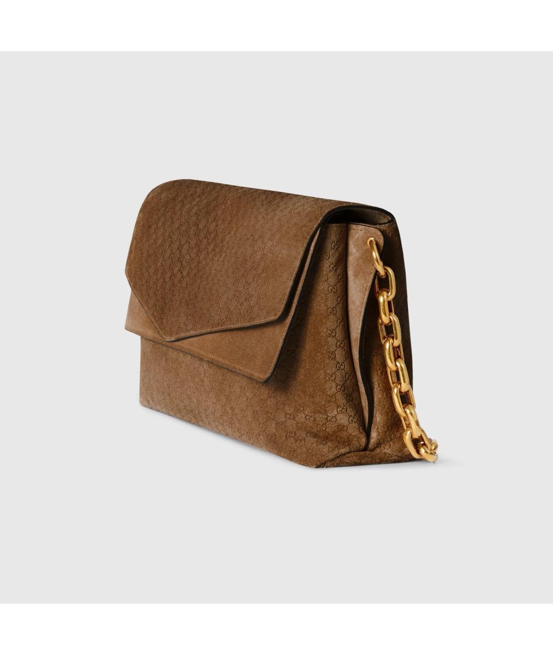 GUCCI Коричневая кожаная сумка с короткими ручками, фото 2