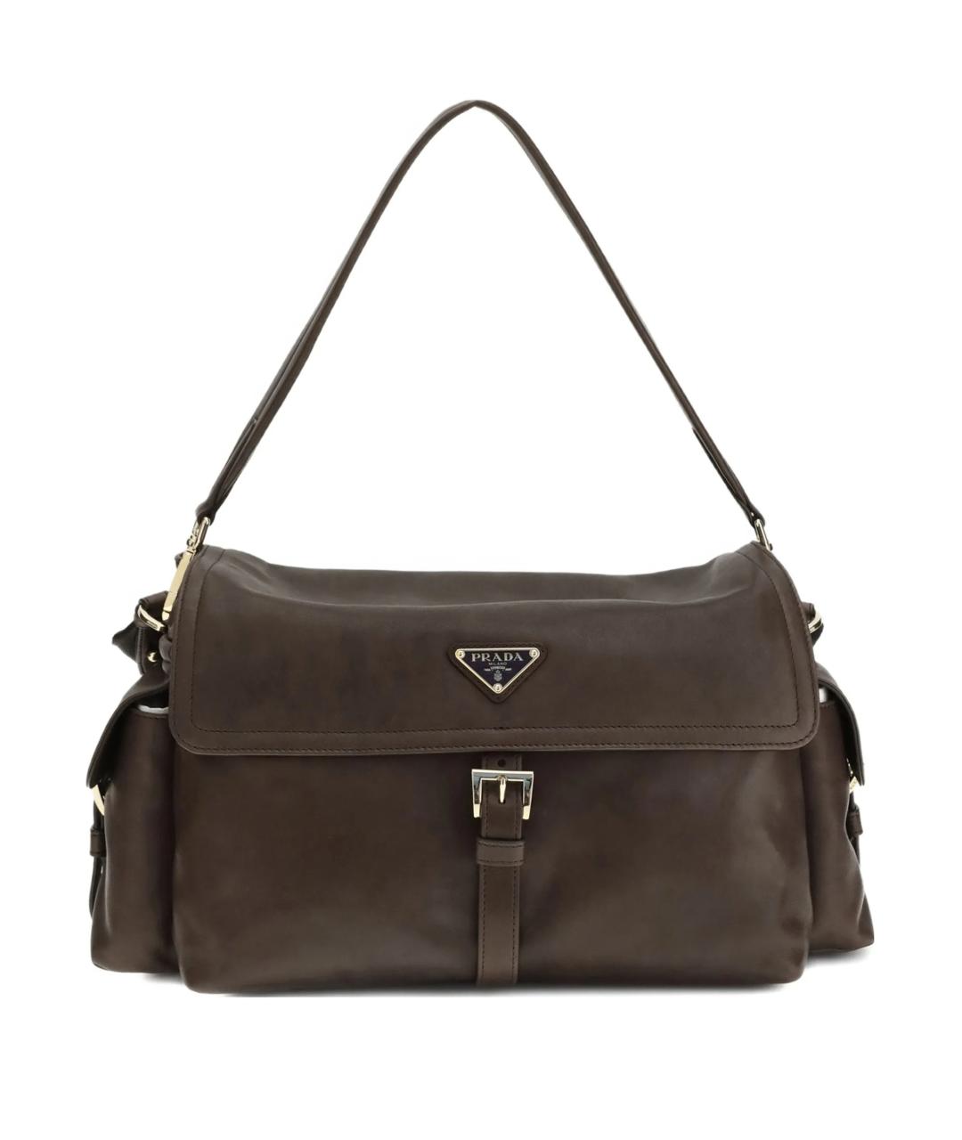 PRADA Коричневая кожаная сумка через плечо, фото 1