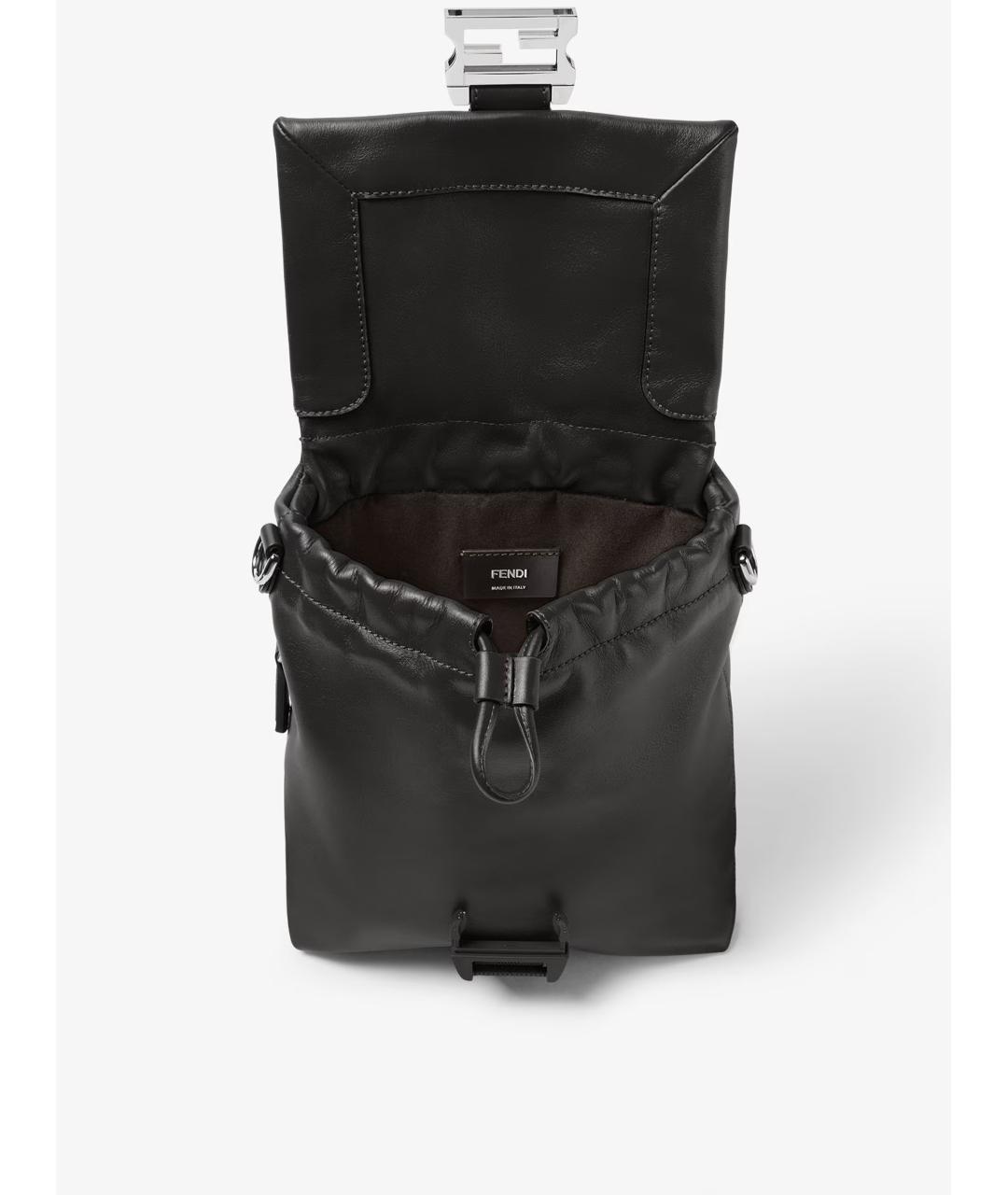 FENDI Черная кожаная сумка на плечо, фото 4