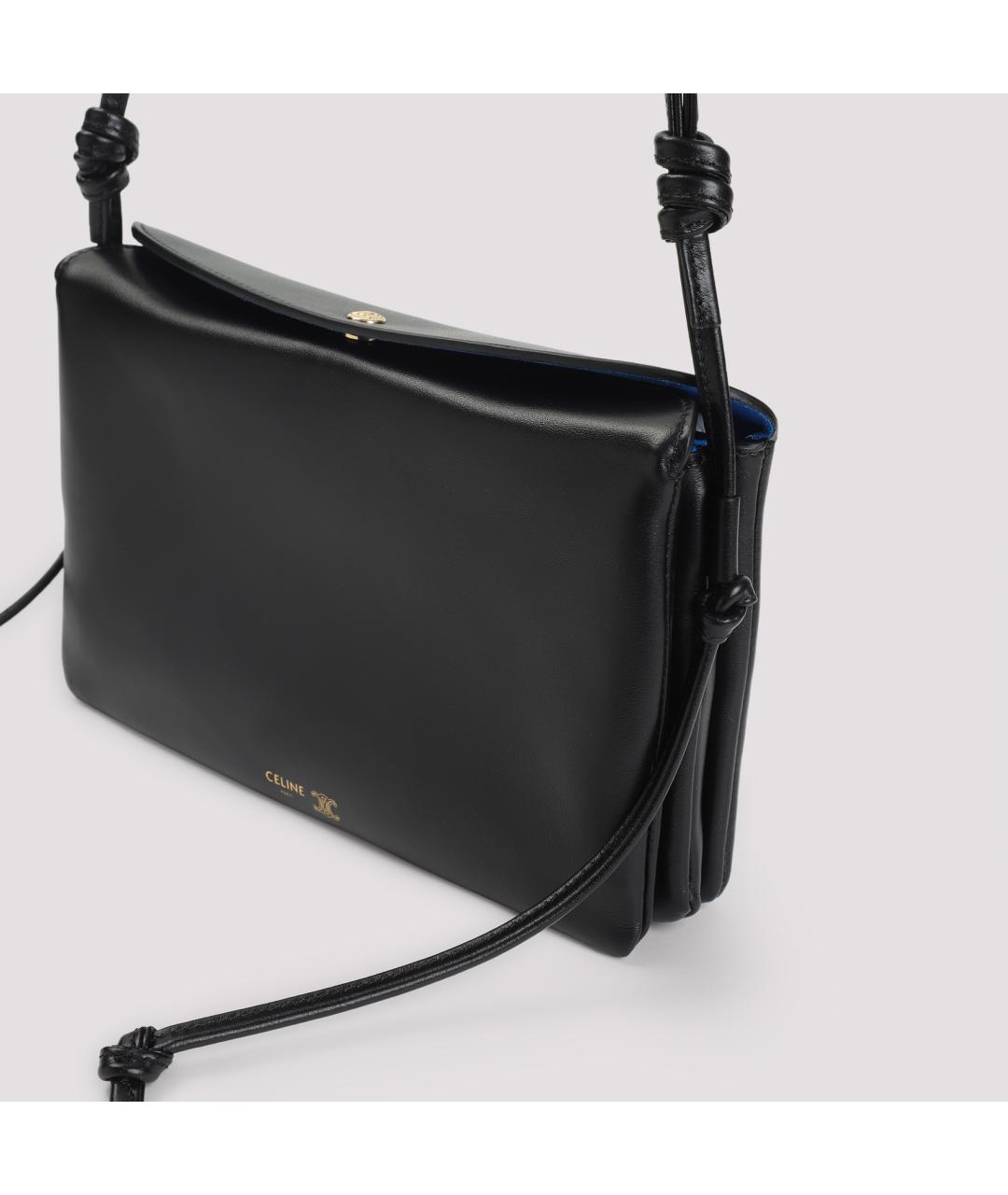 CELINE Черная кожаная сумка через плечо, фото 5