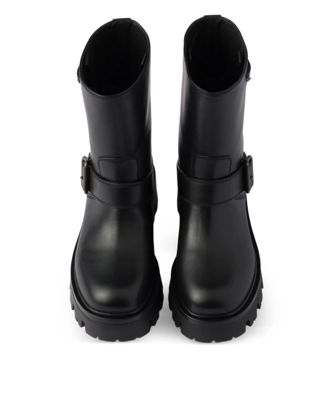 PRADA Черные кожаные сапоги, фото 4