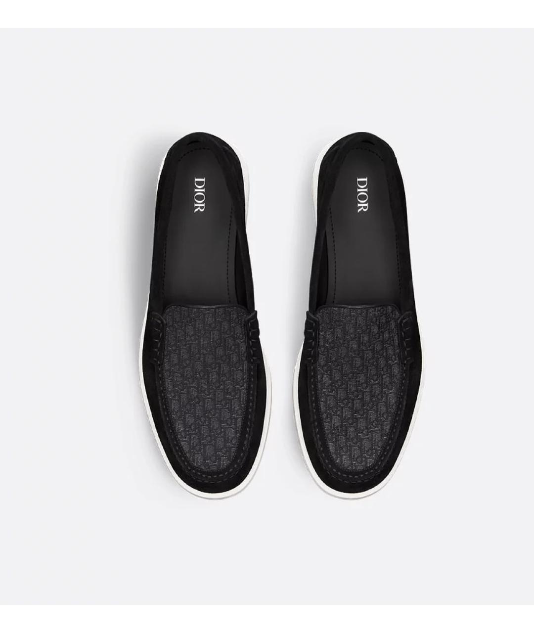 CHRISTIAN DIOR Черные замшевые лоферы, фото 3