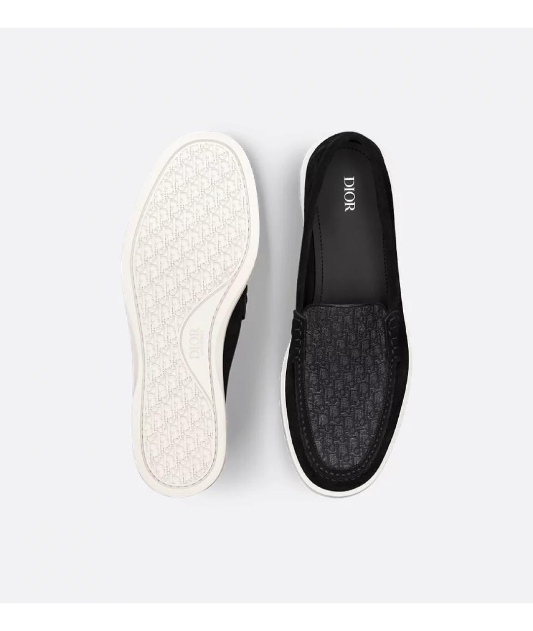 CHRISTIAN DIOR Черные замшевые лоферы, фото 5