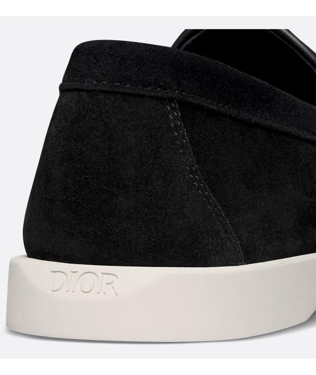 CHRISTIAN DIOR Черные замшевые лоферы, фото 4