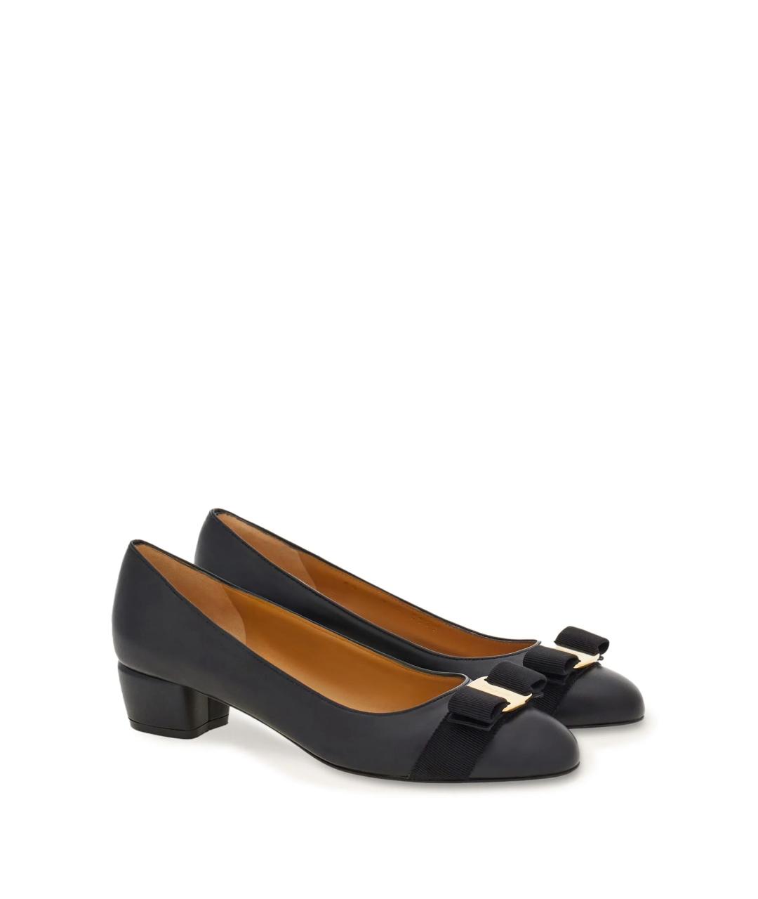 FERRAGAMO Черные кожаные туфли, фото 2