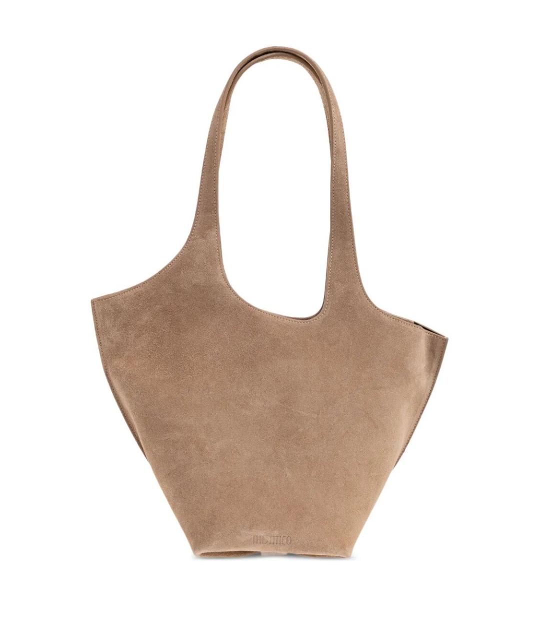 THE ATTICO Бежевая замшевая сумка тоут, фото 5