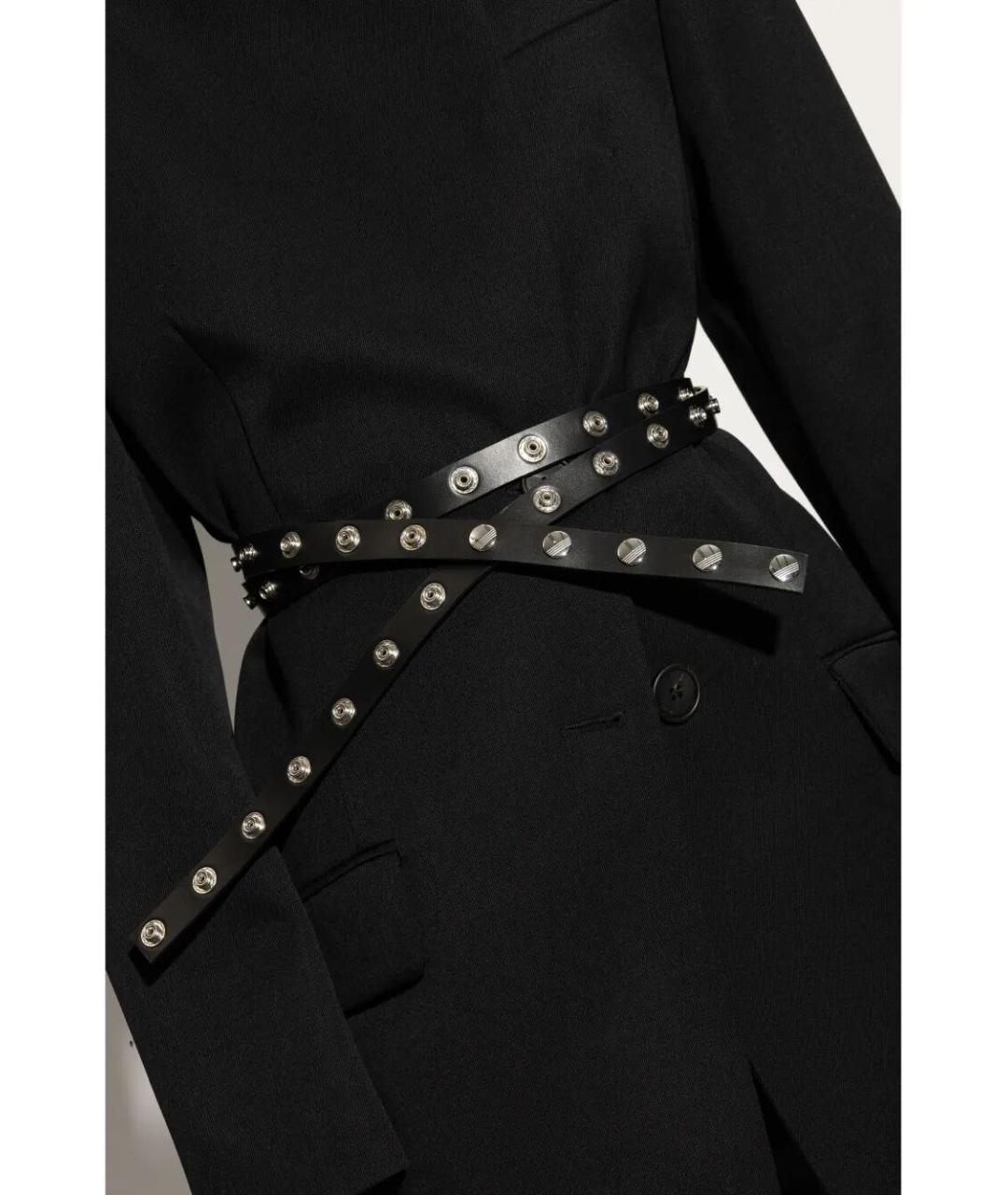 THE ATTICO Черный кожаный ремень, фото 4