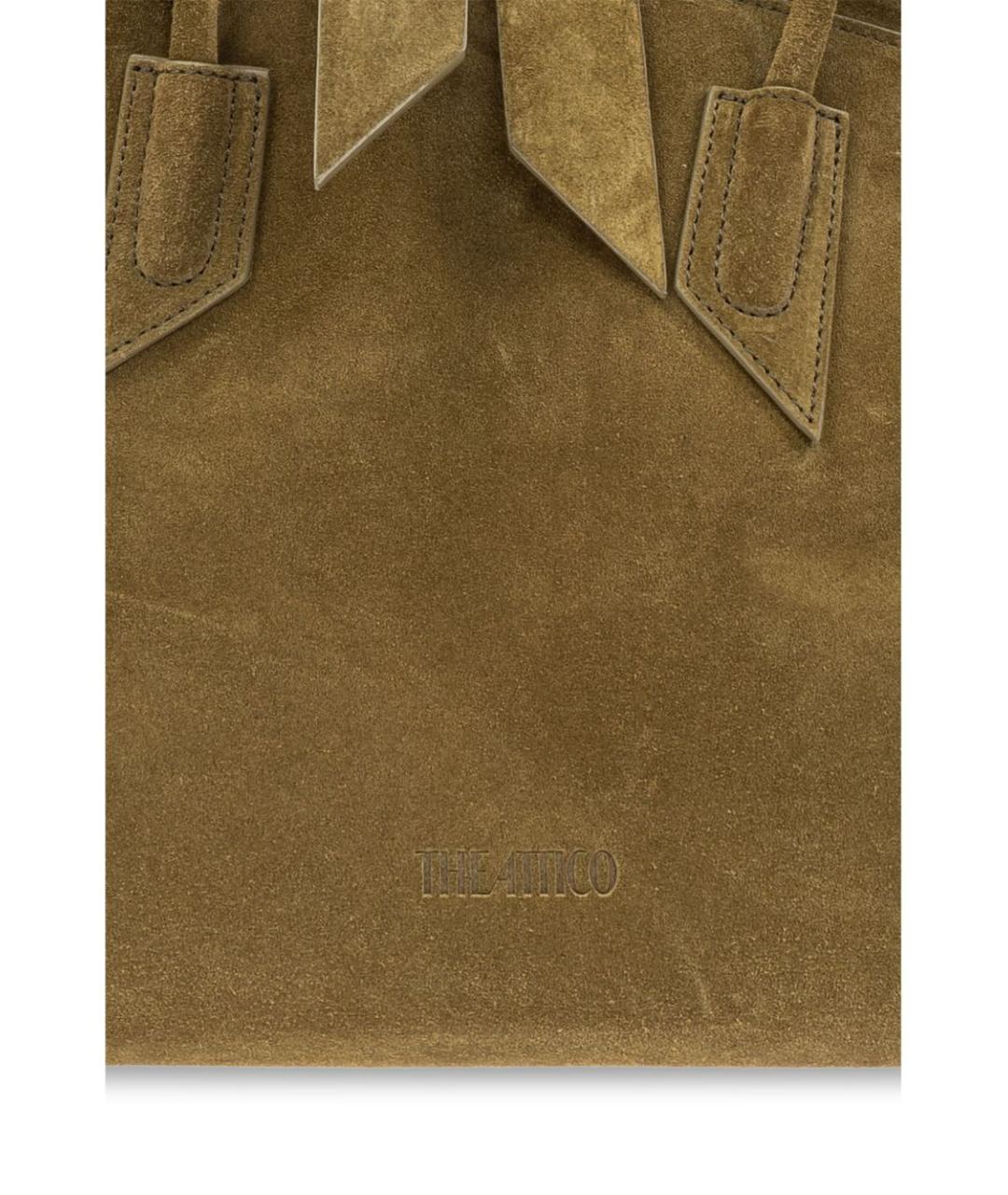 THE ATTICO Зеленая замшевая сумка тоут, фото 2