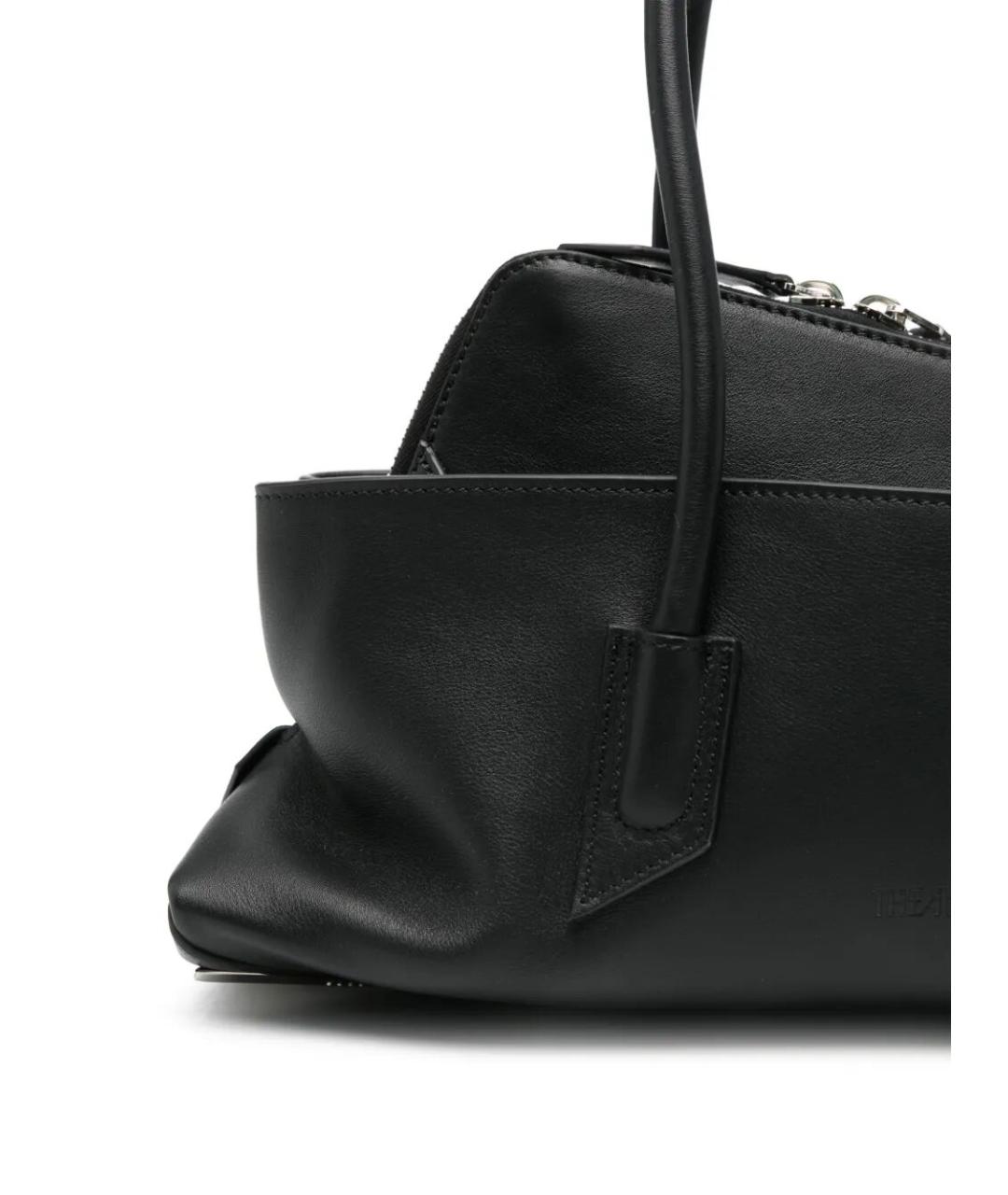THE ATTICO Черная кожаная сумка тоут, фото 4