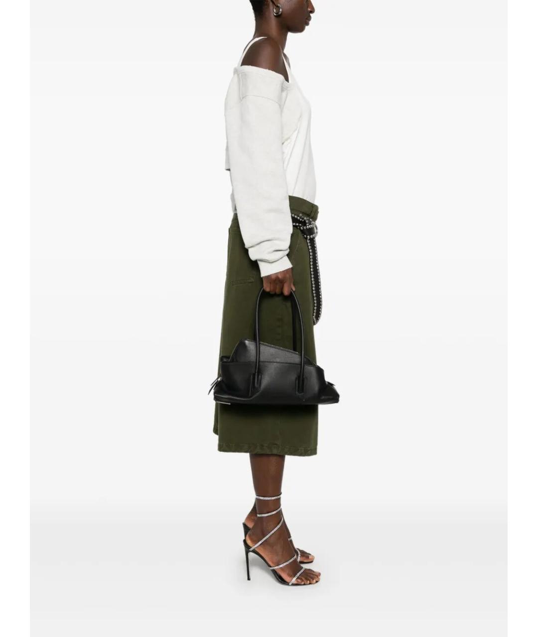 THE ATTICO Черная кожаная сумка тоут, фото 5