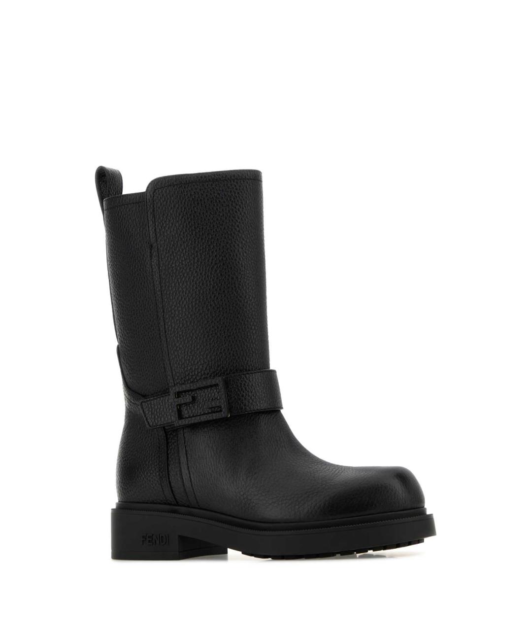 FENDI Черные кожаные сапоги, фото 2
