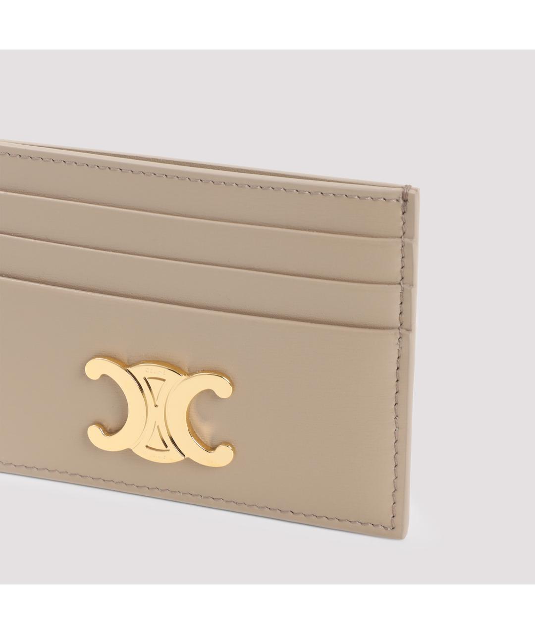 CELINE Бежевый кожаный кардхолдер, фото 3