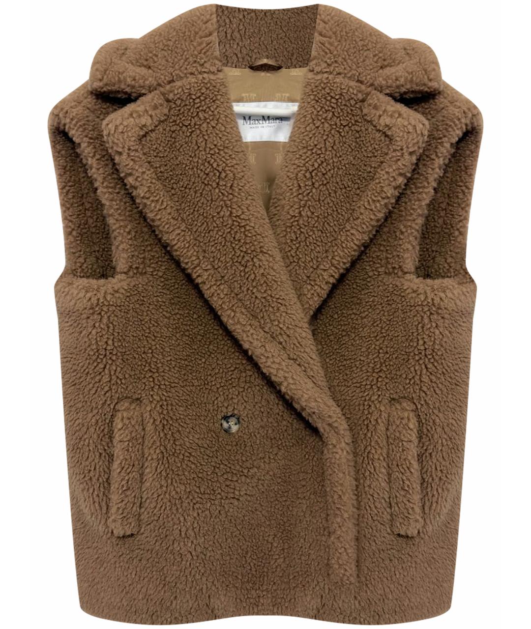 MAX MARA Коричневый шерстяной жилет, фото 1