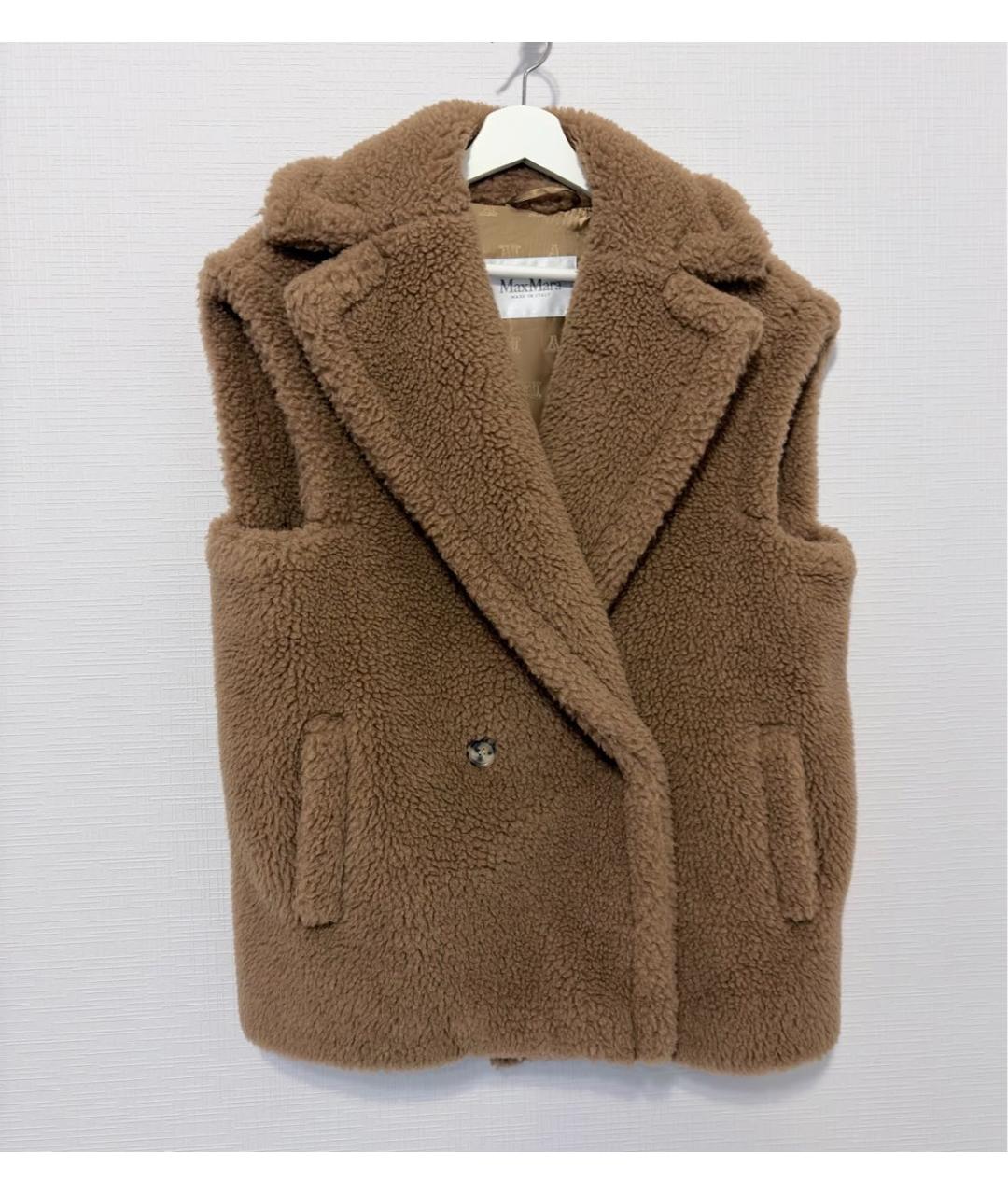 MAX MARA Коричневый шерстяной жилет, фото 9