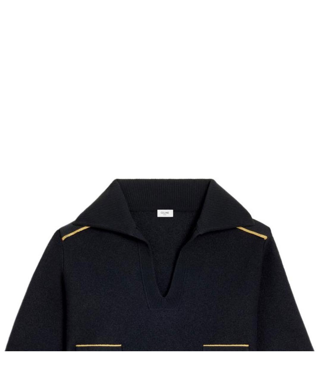 CELINE Темно-синий шерстяной джемпер / свитер, фото 5