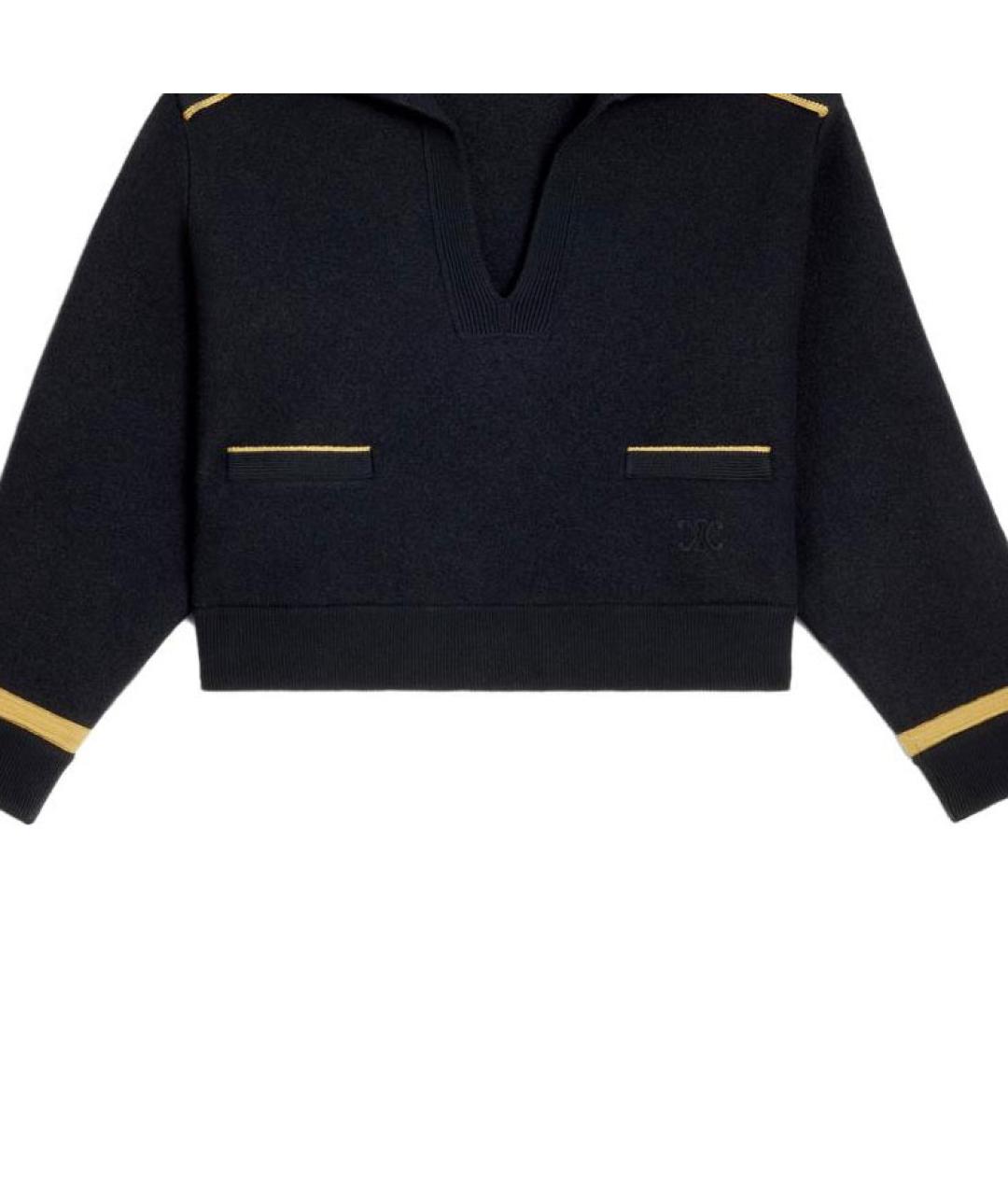 CELINE Темно-синий шерстяной джемпер / свитер, фото 6