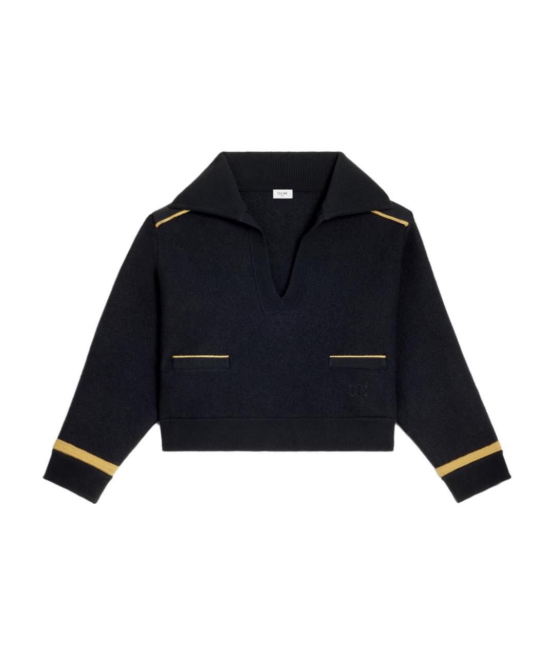 CELINE Темно-синий шерстяной джемпер / свитер, фото 1