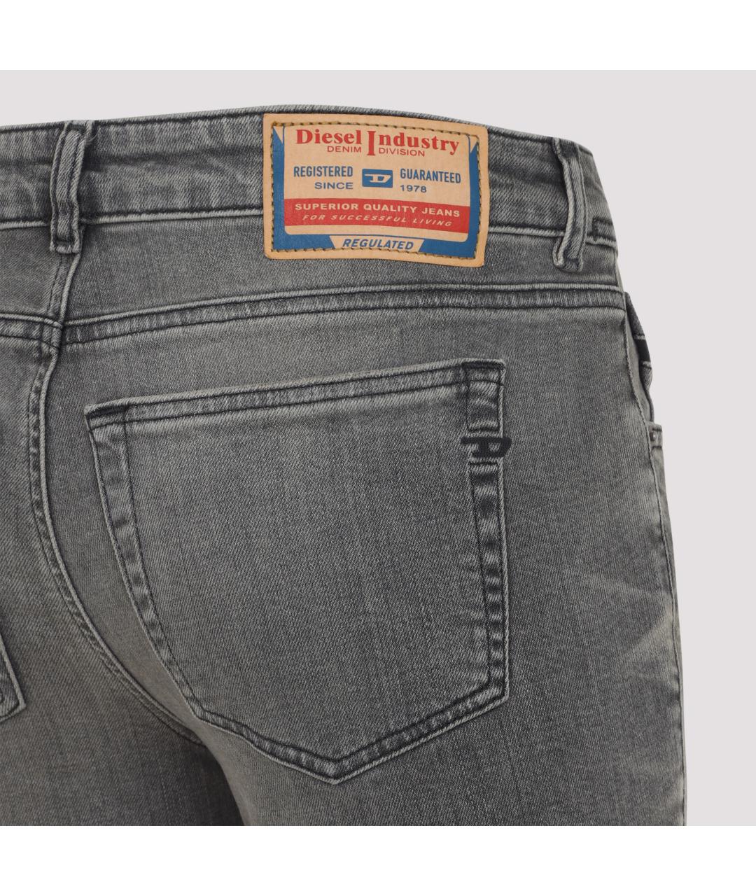 DIESEL Серые хлопковые прямые джинсы, фото 3