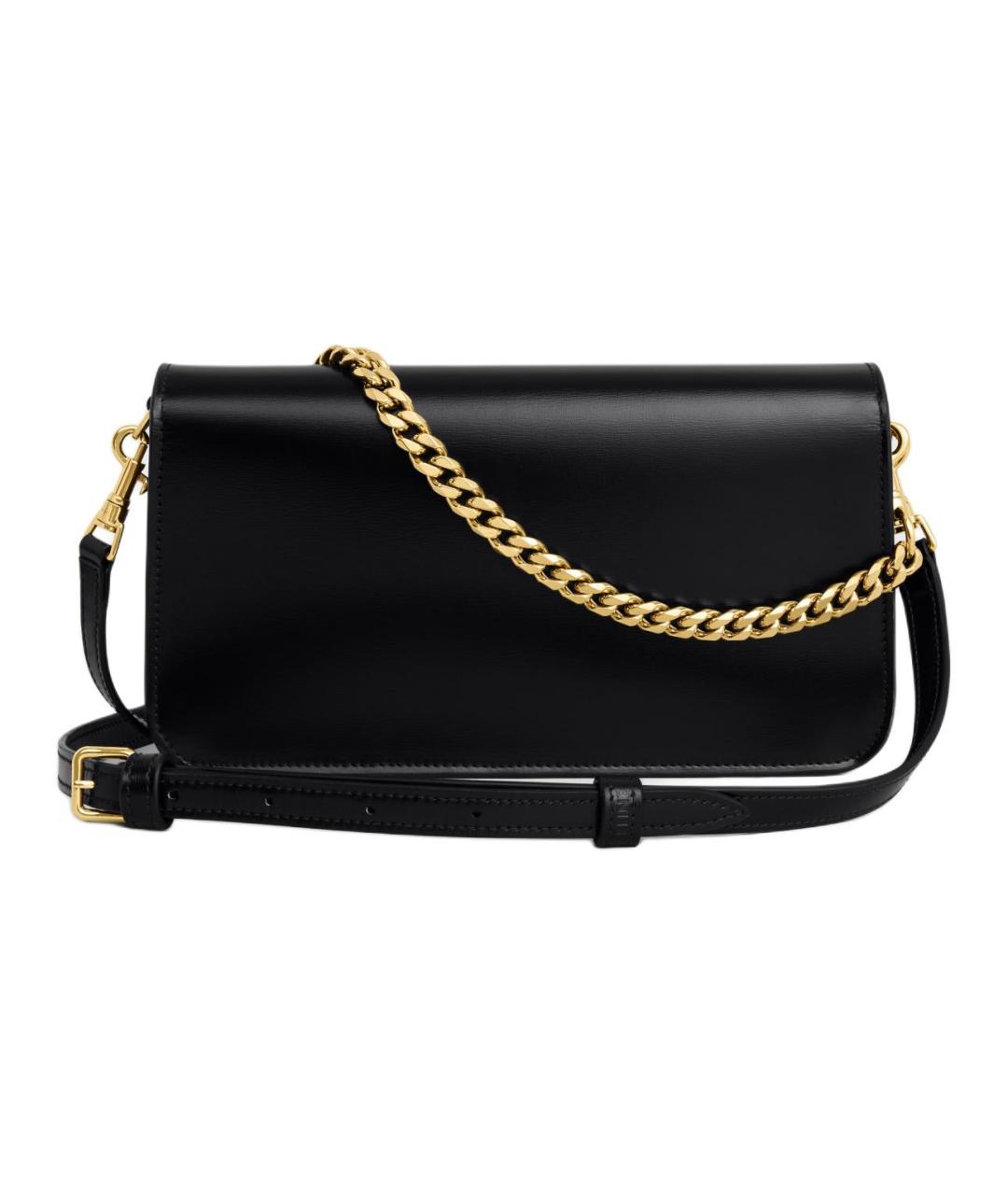CELINE Черная кожаная сумка через плечо, фото 3