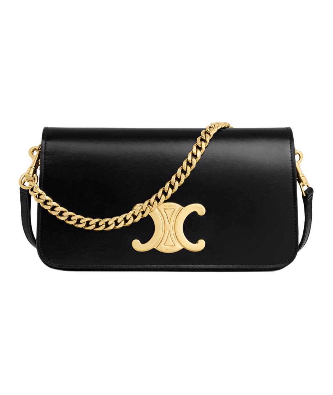 CELINE Черная кожаная сумка через плечо, фото 1