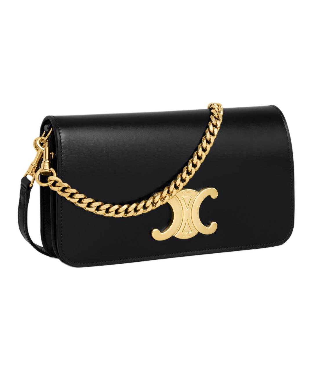 CELINE Черная кожаная сумка через плечо, фото 2