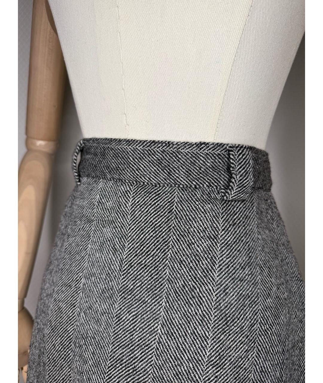 VERSACE Серая шерстяная юбка мини, фото 4