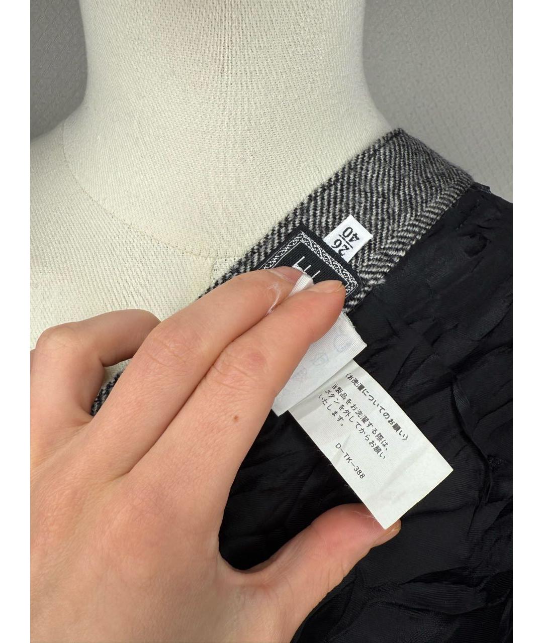 VERSACE Серая шерстяная юбка мини, фото 6