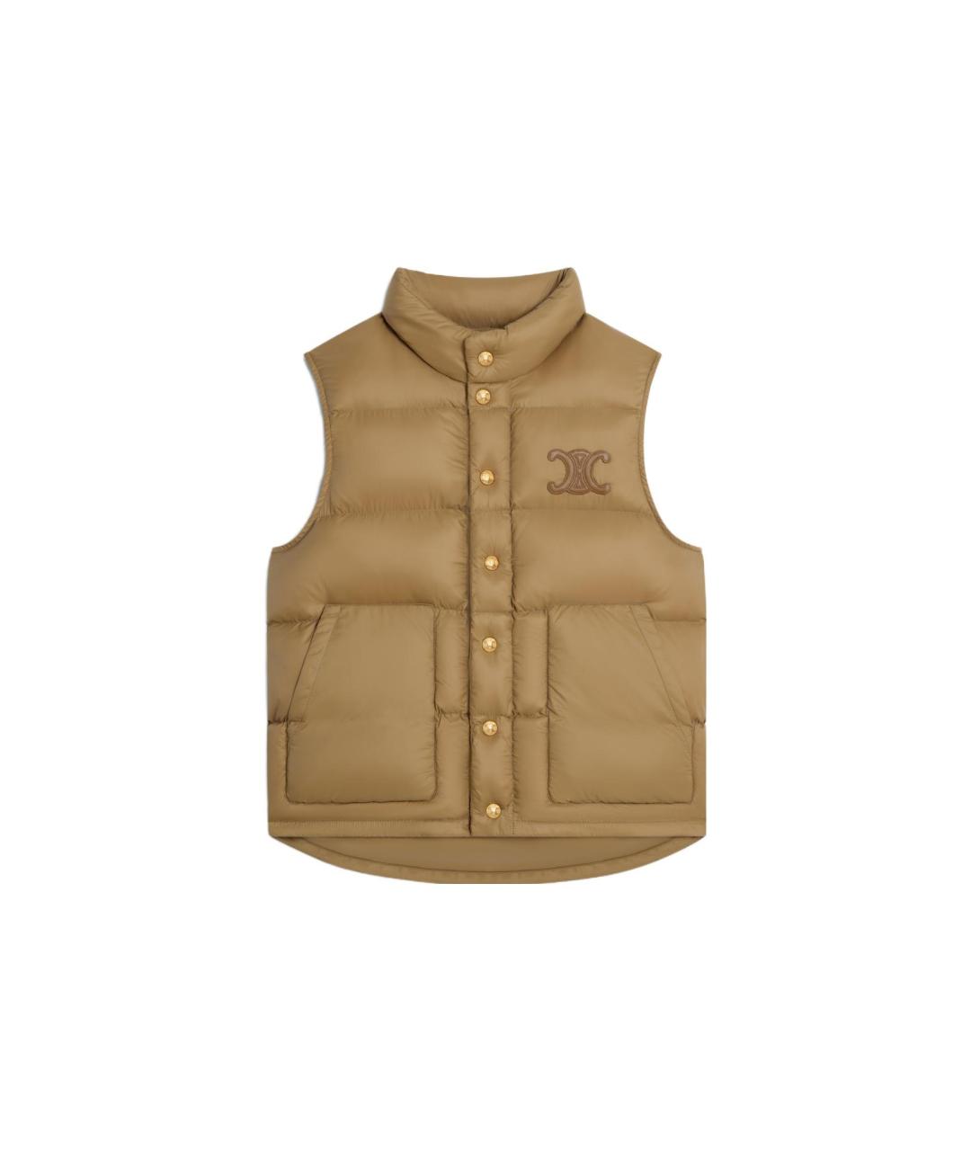 CELINE Коричневый полиамидовый жилет, фото 1