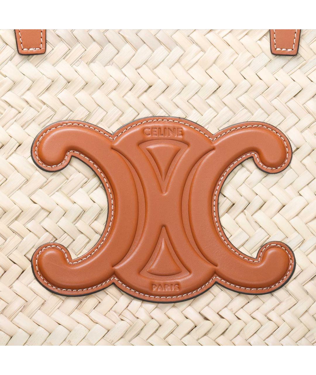 CELINE Бежевая пелетеная сумка через плечо, фото 6