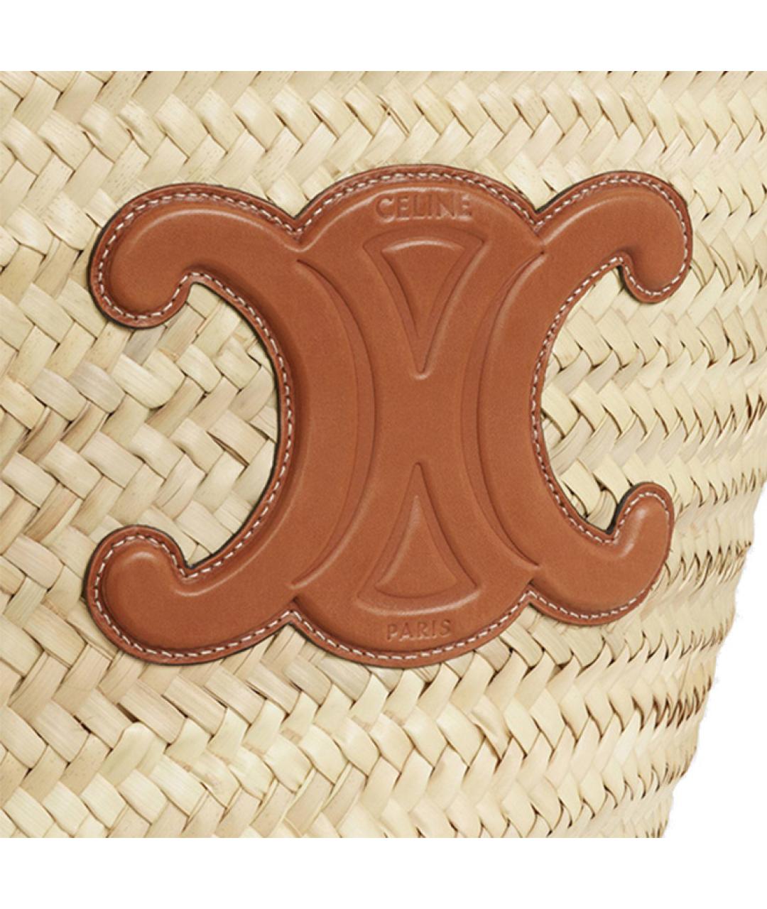 CELINE Бежевая пелетеная сумка через плечо, фото 5