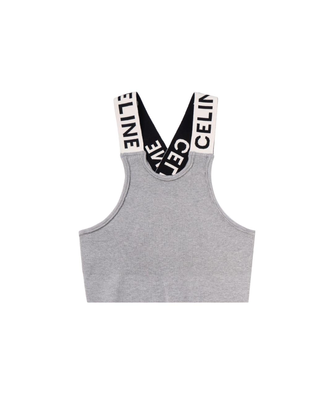 CELINE Серая хлопковая майка, фото 1