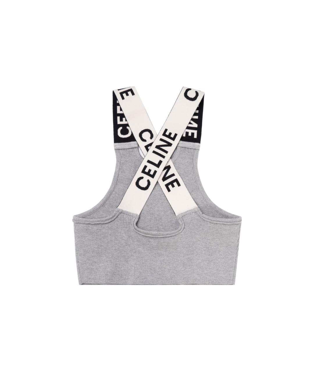 CELINE Серая хлопковая майка, фото 2