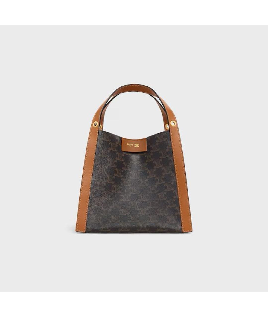 CELINE Коричневая кожаная сумка через плечо, фото 5