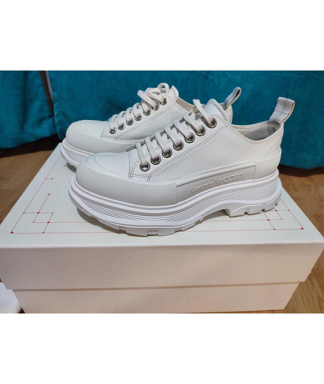 ALEXANDER MCQUEEN Белые кожаные кроссовки, фото 7