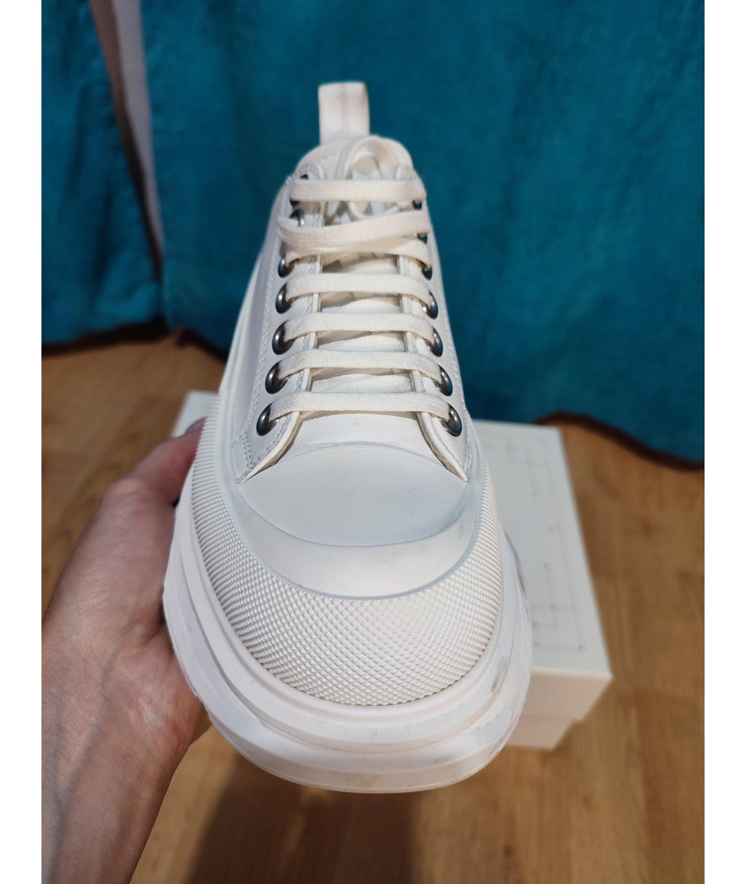 ALEXANDER MCQUEEN Белые кожаные кроссовки, фото 6