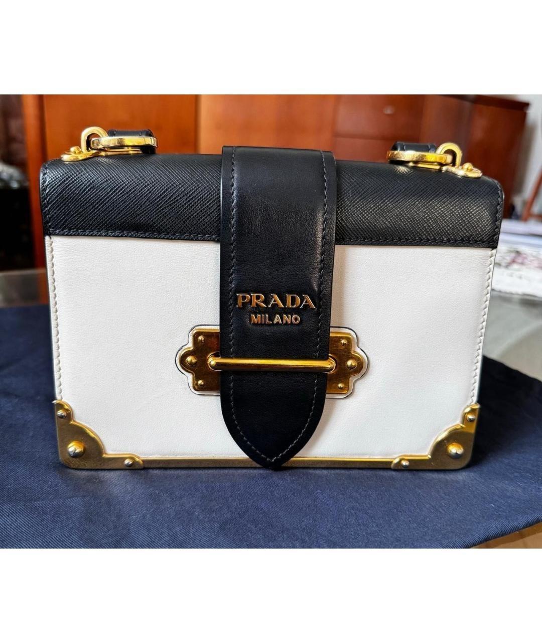 PRADA Белая кожаная сумка через плечо, фото 8