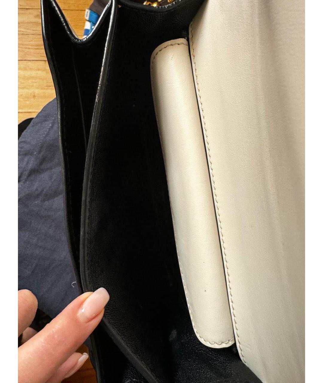 PRADA Белая кожаная сумка через плечо, фото 4