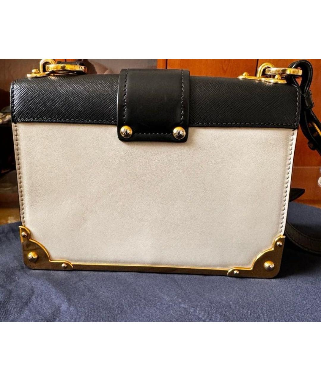 PRADA Белая кожаная сумка через плечо, фото 3