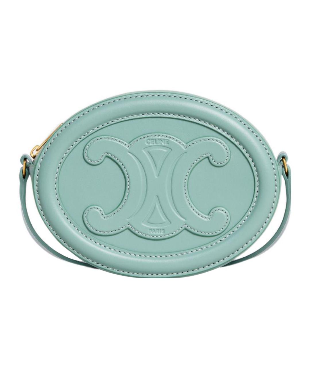 CELINE Голубая кожаная сумка через плечо, фото 1