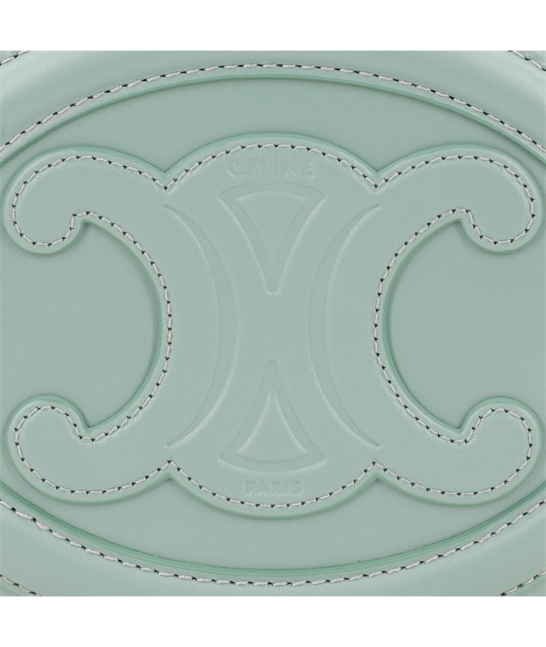 CELINE Голубая кожаная сумка через плечо, фото 6