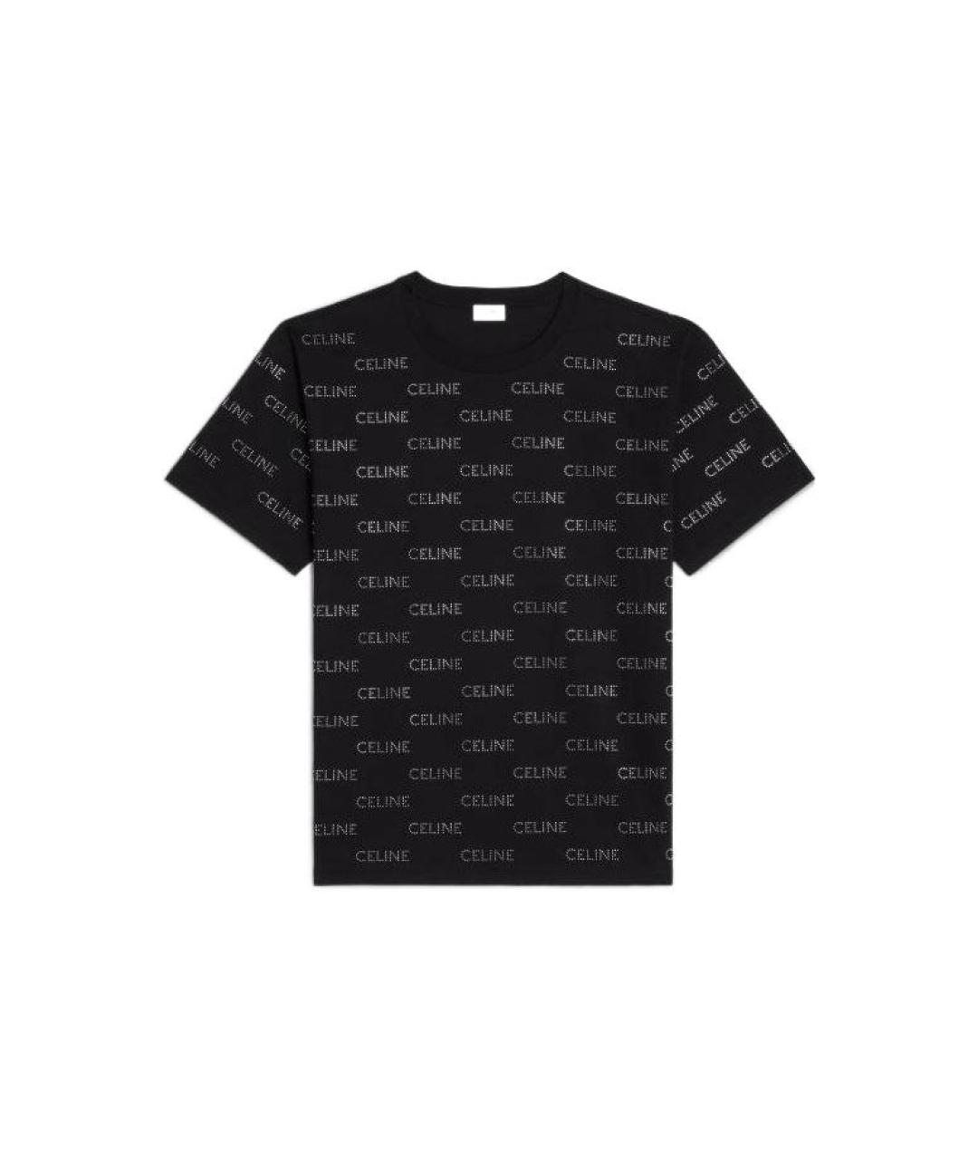 CELINE Черная хлопковая футболка, фото 1
