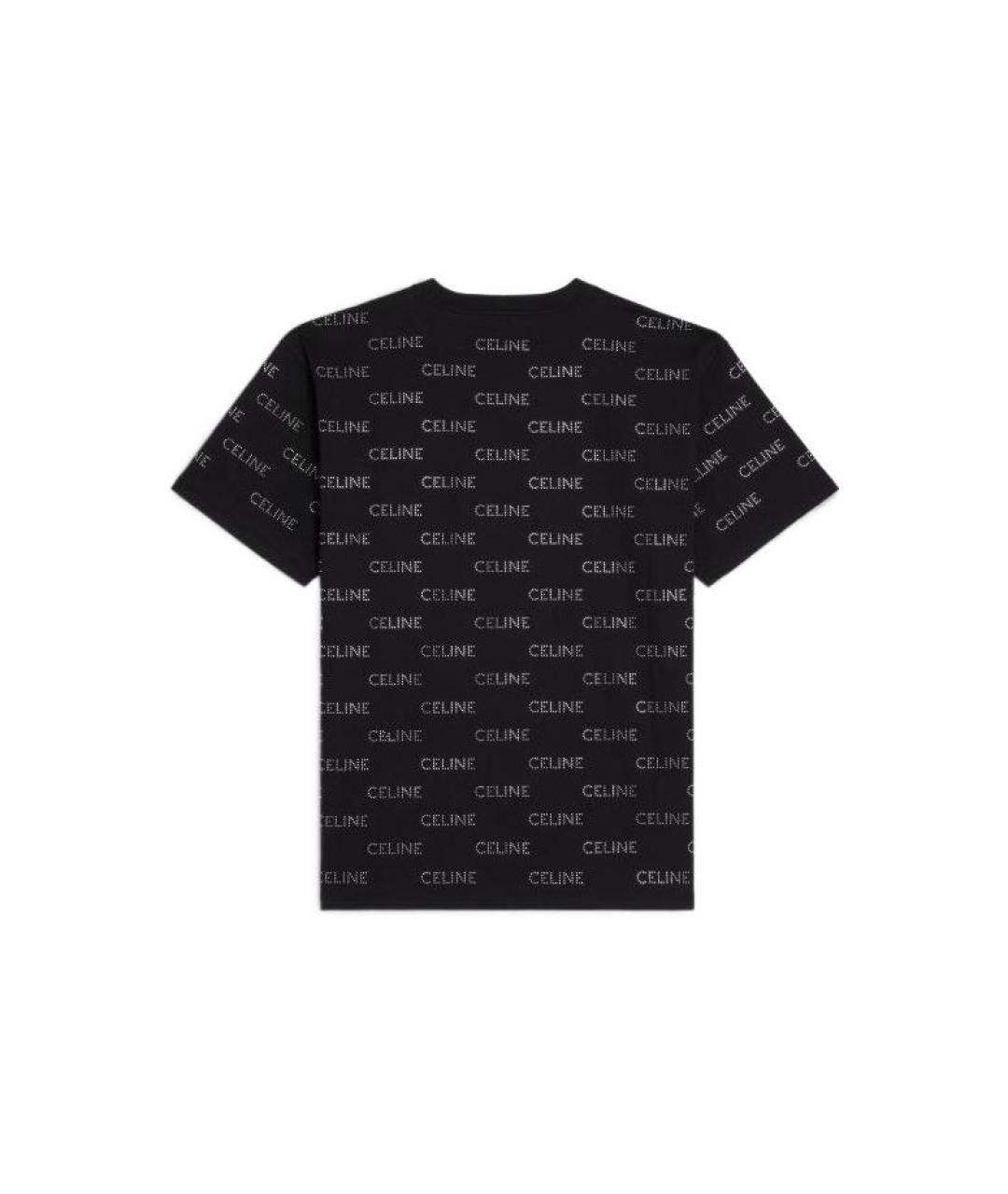 CELINE Черная хлопковая футболка, фото 2