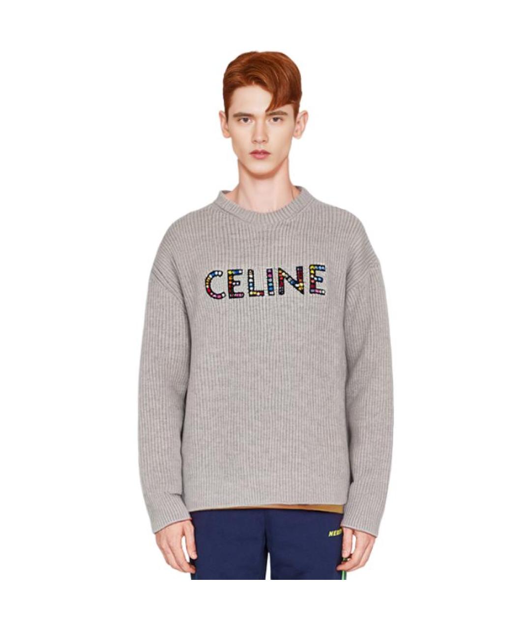 CELINE Серый шерстяной джемпер / свитер, фото 5