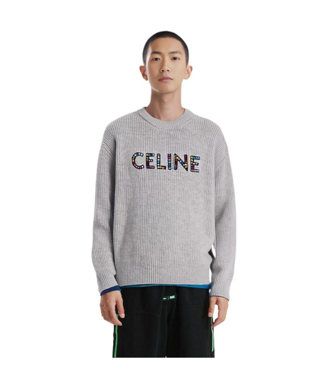 CELINE Серый шерстяной джемпер / свитер, фото 4