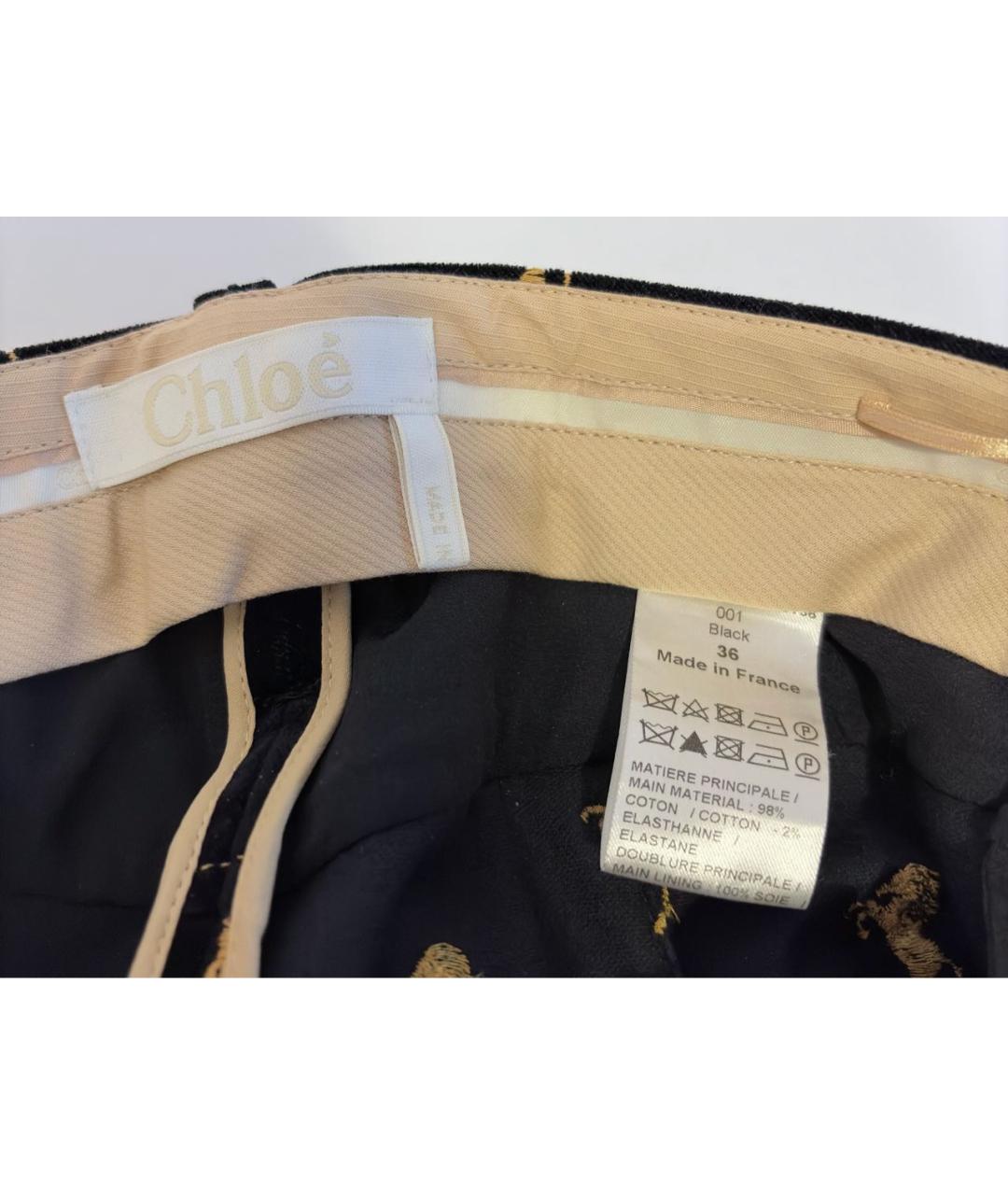 CHLOE Черные бархатные прямые брюки, фото 6